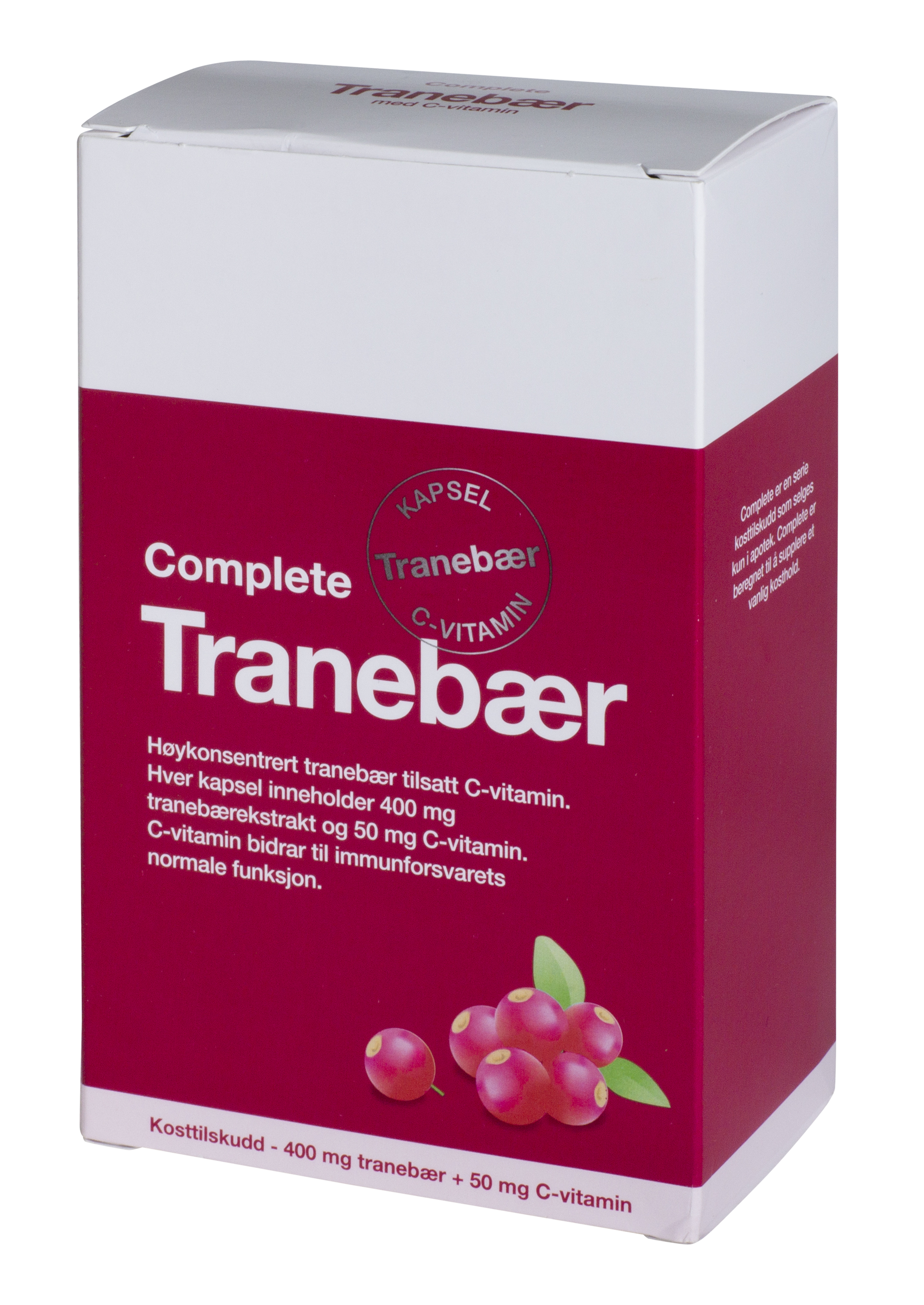 Complete Tranebær & C-vitamin kapsler, 60 stk.