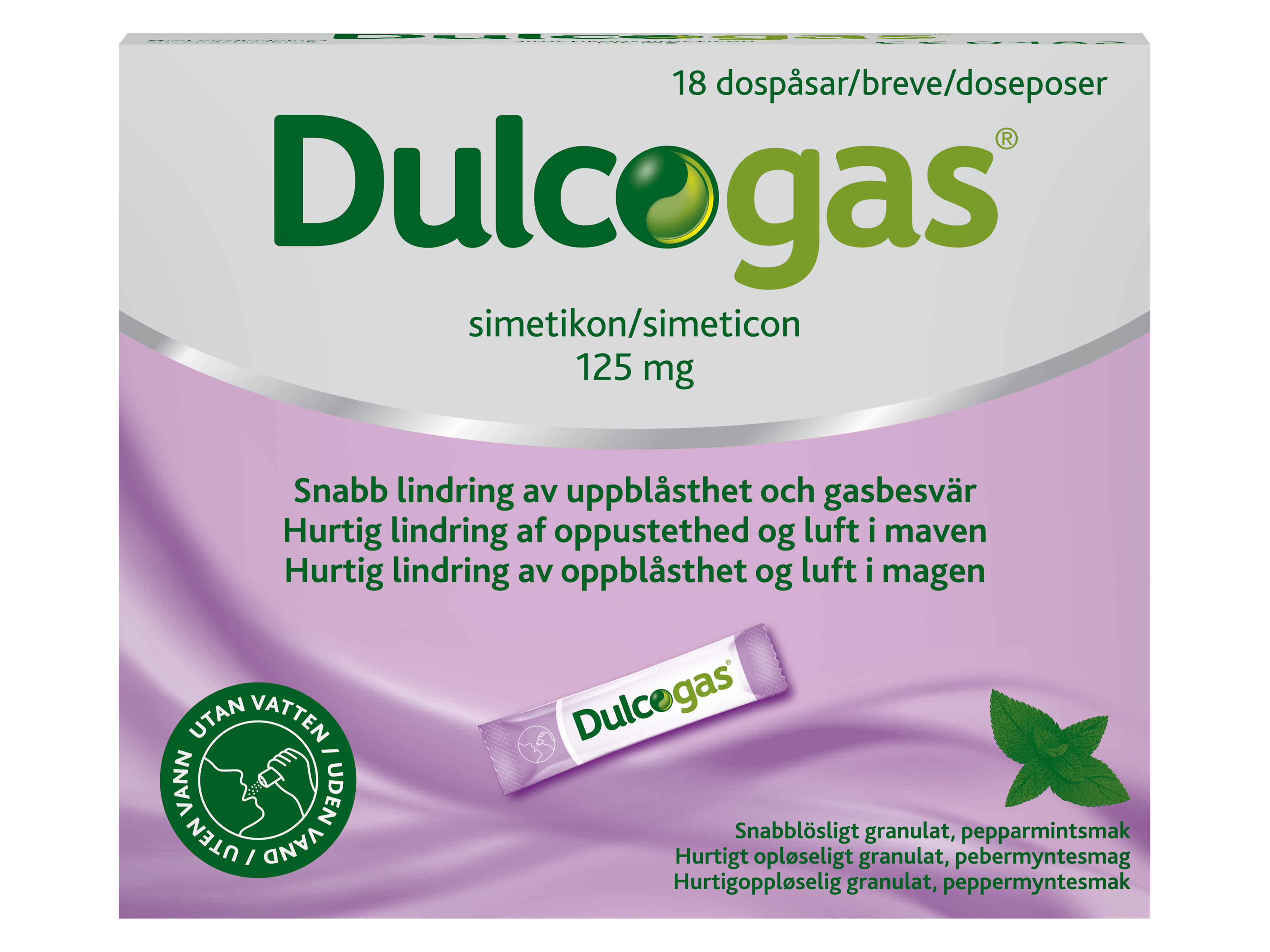 Dulcogas Gran 125mg, 18 doser