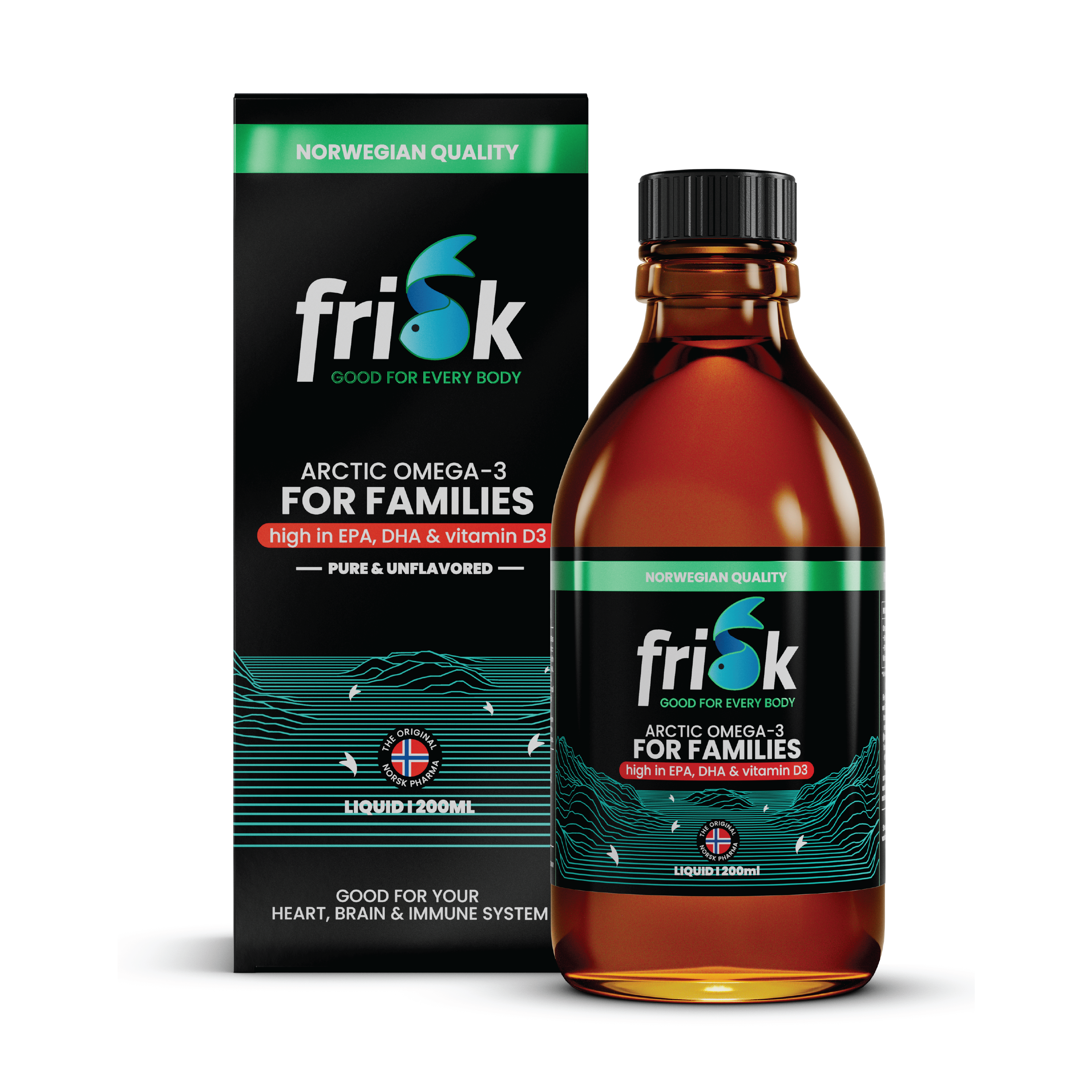 Frisk Arctic Flytende Omega-3 Familie, 200 ml