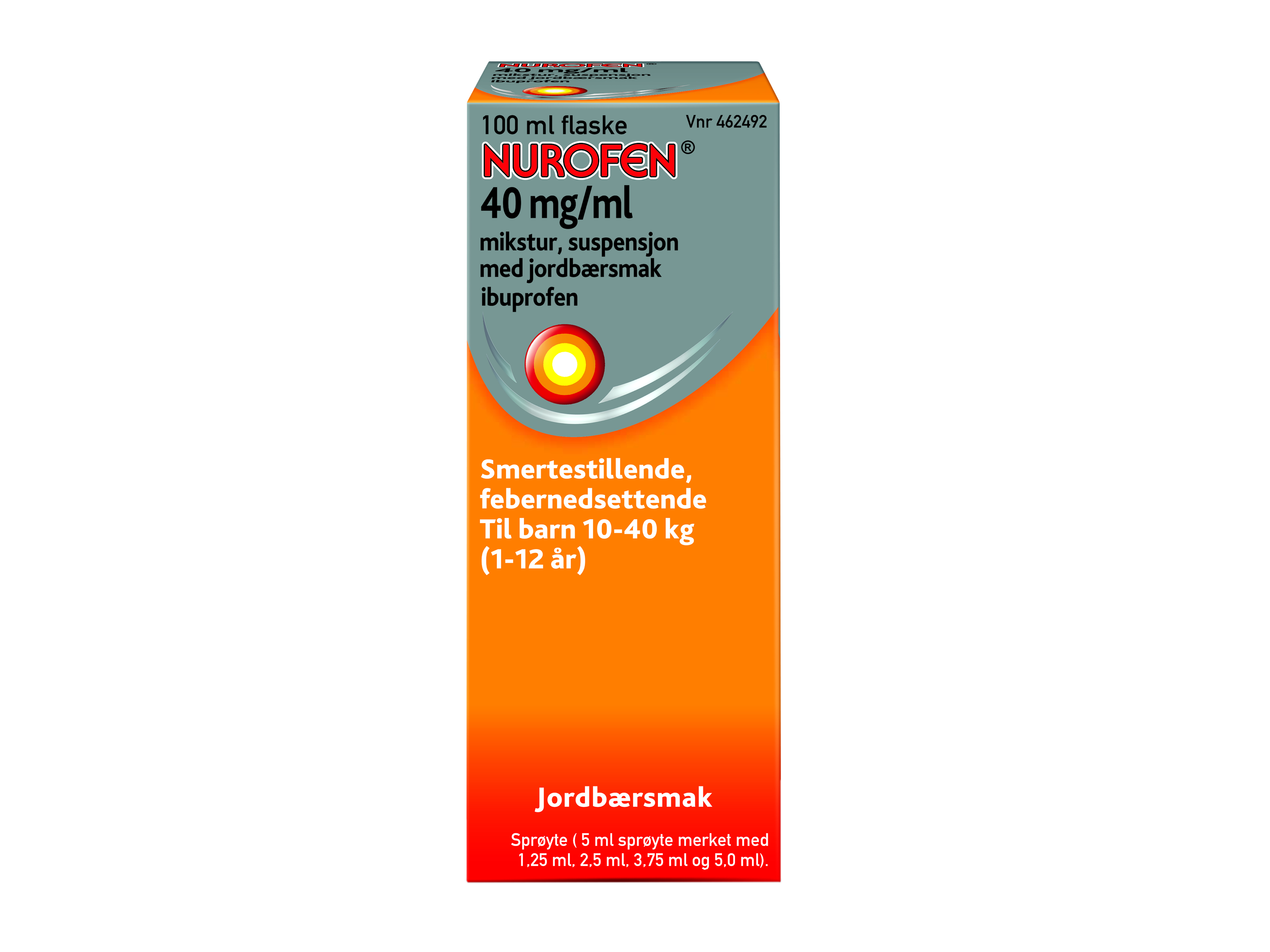 Nurofen 40 mg/ml mikstur, Jordbær, 100 ml