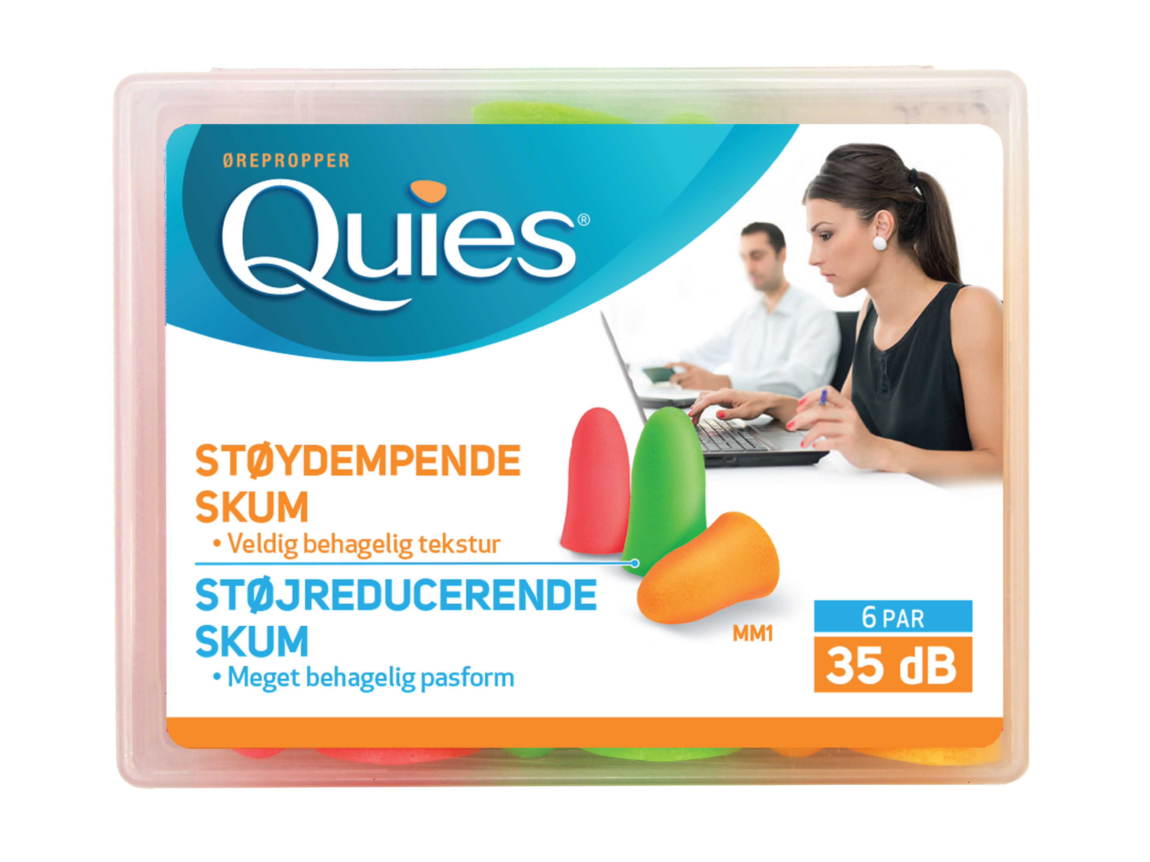 Quies Ørepropper Mykt Skum, 6 par